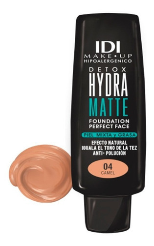 Base de maquillaje líquida IDI Make Up HD Ultra Matte Matte tono 04 camel
