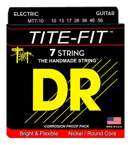 Encordoamento 7 Cordas Guitarra Dr Strings Mt7-10 Tite-fit