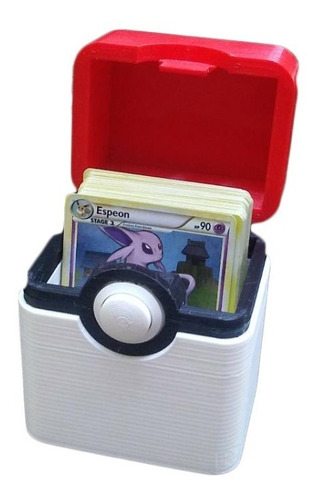 Deck Box Pokemon Pokeball Con Boton Pla Impresion Pixelados_