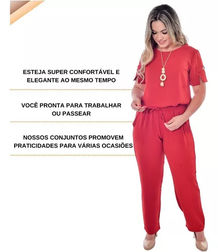 Conjunto Moda Feminino Calça E Blusa Linha Premium Elegante