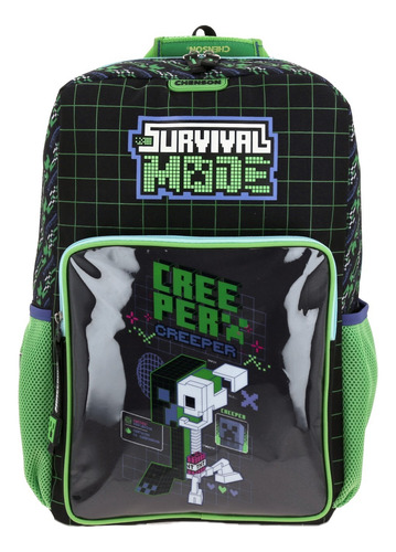 Mochila Grande Escolar Chenson Minecraft Binit Primaria Niño