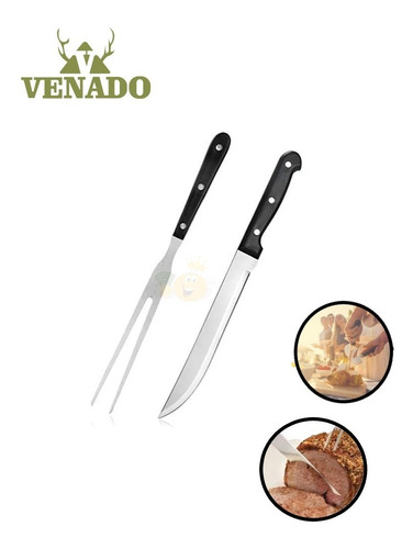 Cuchillo Asador Marca Venado 20cm +trinchante Rey Ofertas