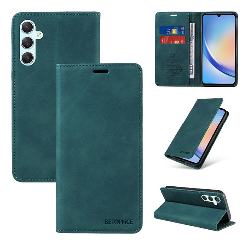 Caso Para Samsung Galaxy A34 5g Pu Cuero Magnético Folio