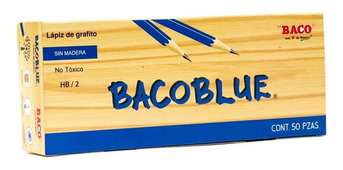 50pzs De Lápiz Baco Lp021 Azul De Grafito Bacoblue Hb/2 /vc