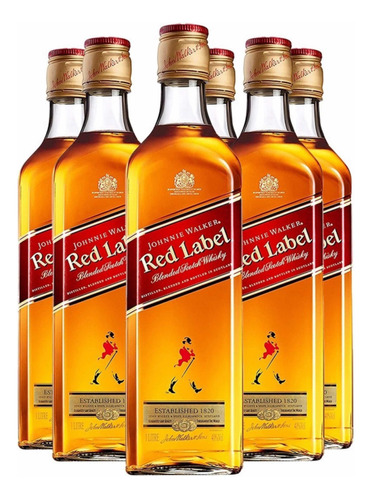 Whisky Johnnie Walker Red Label 1 Litro X 6 Botellas