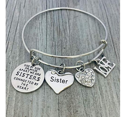 Infinity Collection Pulsera Con Dijes De Hermanas Para Mujer