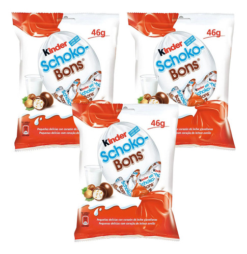 3 Chocolate Kinder Choco Schoko-bons Mini 46g