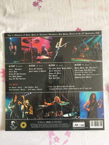 Manowar Live At Monsters Of Rock 1998 Sao Paulo (2 Lp`s)