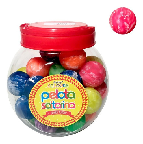 Pelotas Saltarinas 4,2 Cm Colores Surtidos Pote X30 Unidades