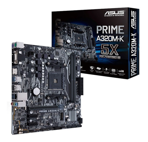 Imagen 1 de 6 de Motherboard Asus Prime A320m-k Am4 Ddr4 Usb 3.0 Hdmi Ssd M.2