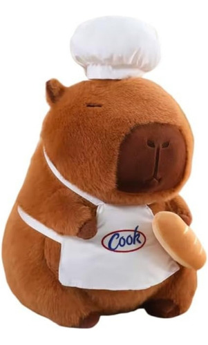 Skyl-peluche De Capibara Con Moco Movible, 35cm, Adorable-tierno-suave, Ideal Para Colección O Regalo, Muñeco Juguete, Capibara Con Mochila De Tortuga Removible, Capybara Moco Azul (chef Cocinero)