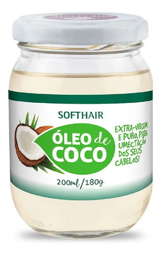 Softhair Manteiga Óleo De Coco Extra Virgem 200ml