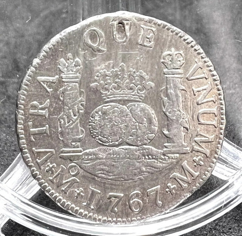 Moneda 2 Reales Columnaria Plata Original 1767 México Mo