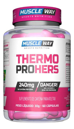 Thermo Prohers 240mg De Cafeína 60 Cáps - Muscle Way Sabor Natural