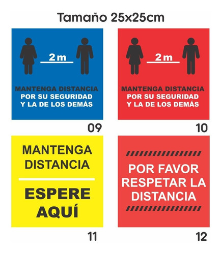 Vinilos Calcos Para Piso Distanciamiento Social X6 + Regalo