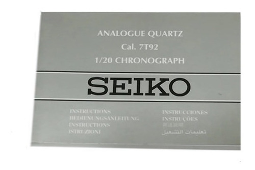 Manual Instrucciones Crono Seiko Quartz Cal. 7t92