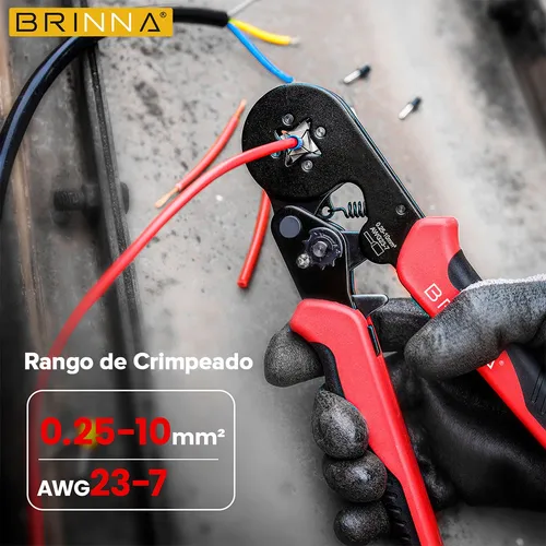 Kit Pinza Crimpeadora Brinna + 1200 Terminales Tiff Tubular