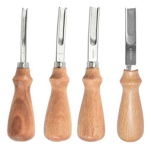 Biselador Ranurador Cuchillo Borde Cuero Piel Set 4 Pzas