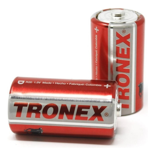 2 Baterias Pilas Tipo D Grande Tronex 1.5v Duracion Pack X 2