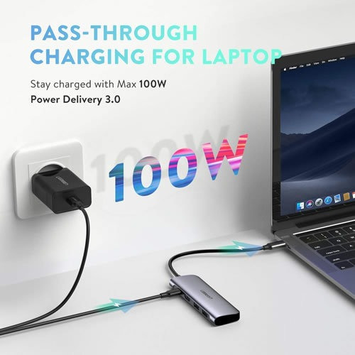 Imagen 4 de 5 de Hub Usb-c Ugreen Hdmi 4k Usb 3.0 Otg Lector Tarjetas Sd Tf