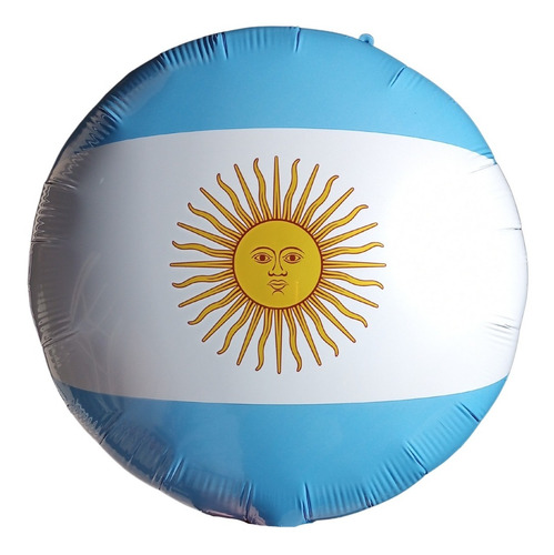 Globo Metalizado Argentina Circulo 18 Pulgadas X 2