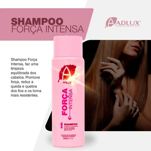 Shampoo Força Intensa Adlux Hidratação Anti Queda Uso Diario