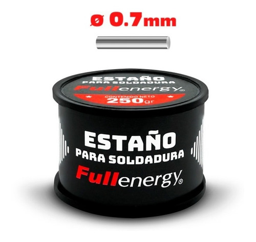 Imagen 2 de 3 de Estaño Rollo 250 Gramos 0.7mm Fullenergy 60/40 Para Soldar