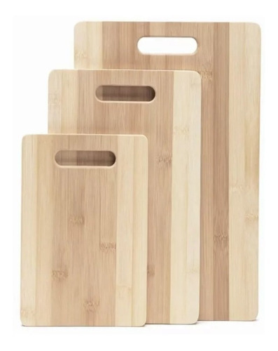 Set X3 Tabla De Picar Alimentos Bambu Madera Bamboo