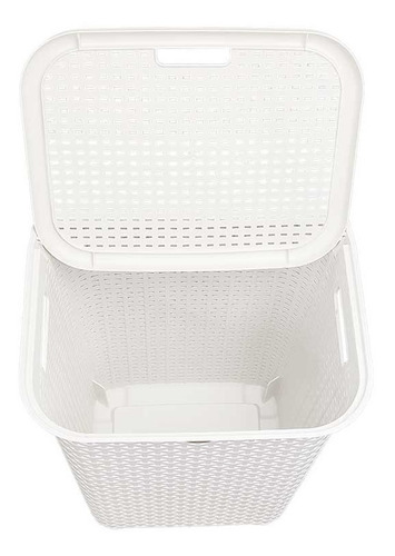 Pack 2 Cesto Canasta Organizador Ropa Sucia Tapa Utilísimo Color Blanco