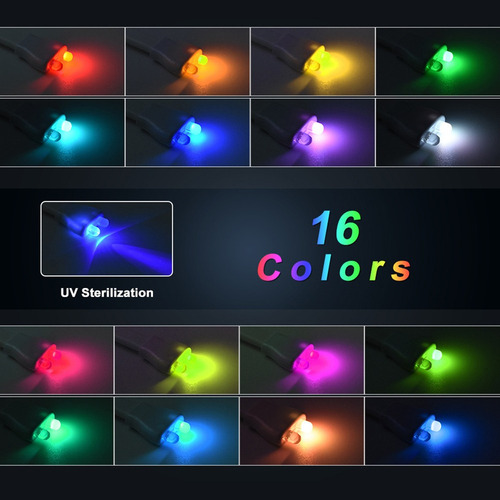 . Carga Usb De Luz Uv De Luz Nocturna De Baño De 16 Colores