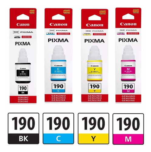 Kit Tinta Canon Gi190 Pixma (4 Colores)