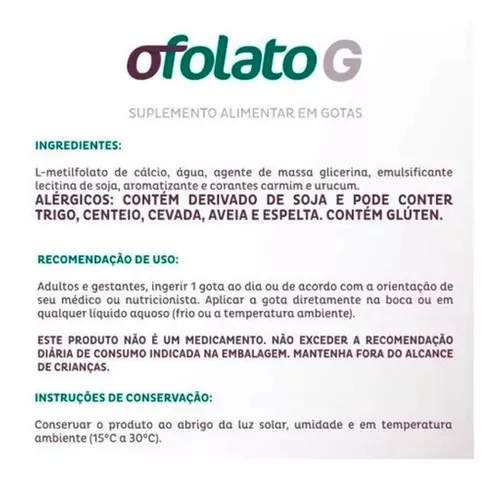 Suplemento Alimentar Ofolato G Solução Gotas 50ml