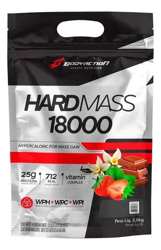 Hipercalórico Body Action 3kg - Sabor Morango Morango