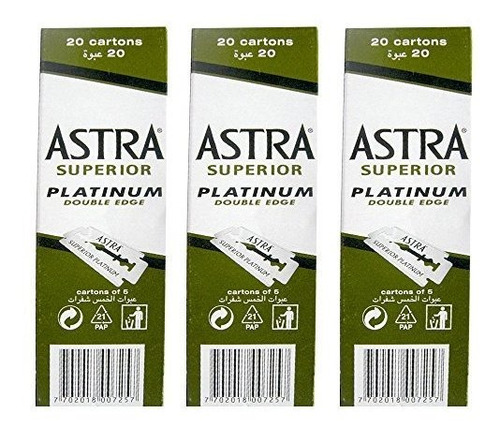 Afeitadoras 300 Hojas De Afeitar De Seguridad Astra Platinum