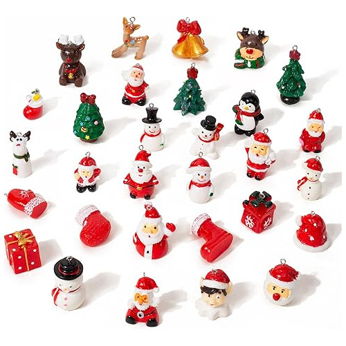 30 Mini Adornos De Navidad 3d, Adornos Navideños De Re...