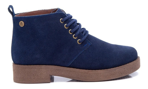 Imagen 1 de 8 de Bota Citadina Mujer Olivia Gamuza Moda Cordon Liviana