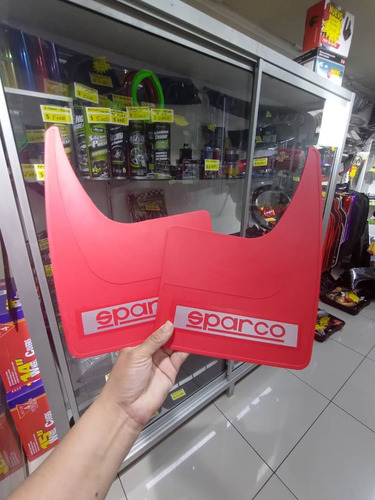 X2 Guardabarro Faldillas Universales Para Autos Sparco Rojo