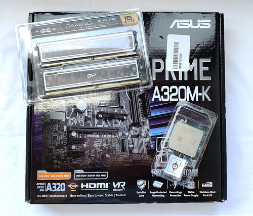 Combo Gaming Asus A320m + Amd Athlon 3000g + Vega 3 Color Negro