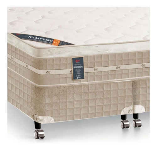 Box+colchão Castor King Premium One Tecnopedic 193x203x57