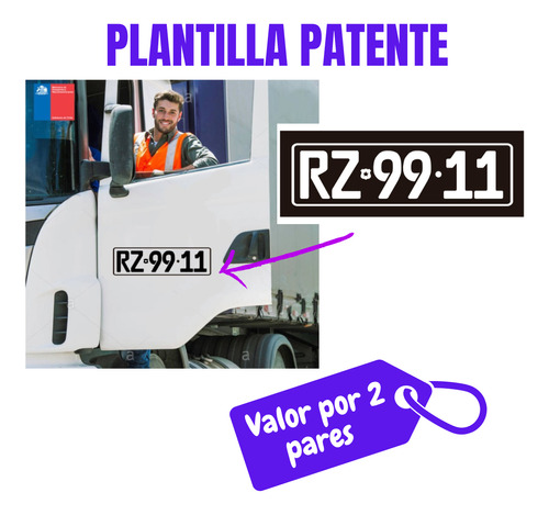 Plantilla Stickers Patente Revision Tecnica Molde X2 Pares