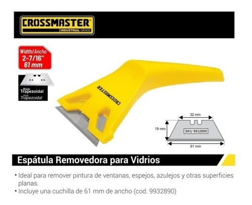 Imagen 3 de 6 de Espatula Removedora Para Vidrios 61 Mm Crossmaster