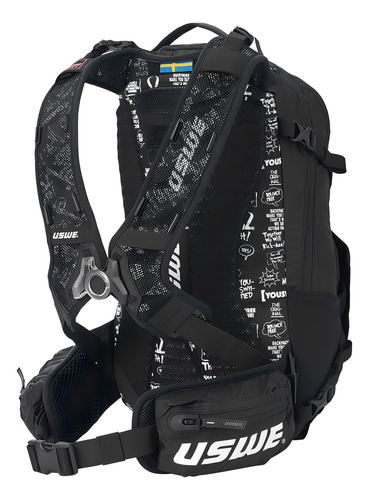 Mochila Uswe Shred 25, Carbon Black Color Negro Diseño Liso 3l