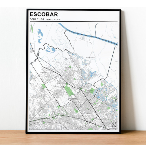 Mapa Partido De Escobar 80cmx61cm