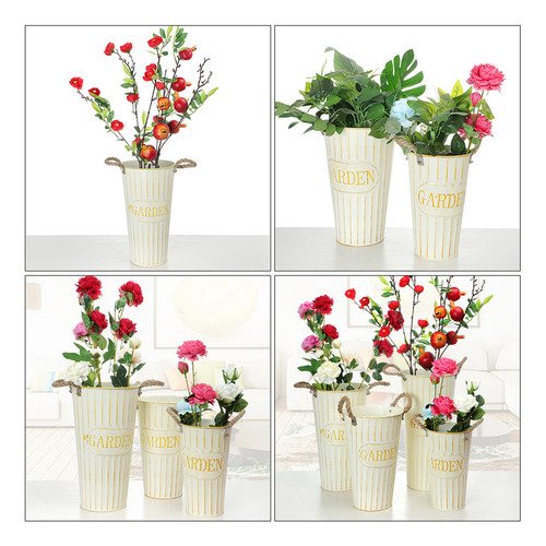Cubo De Flores Galvanizado Cubo De Hierro Flor