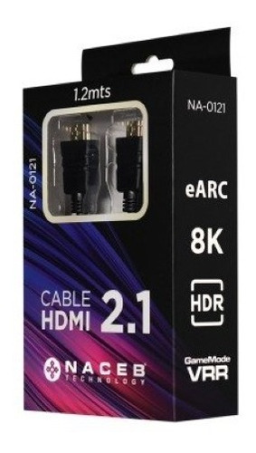 Cable De Video Naceb Technology Na-0121 Hdmi 1.2mts Negro /v