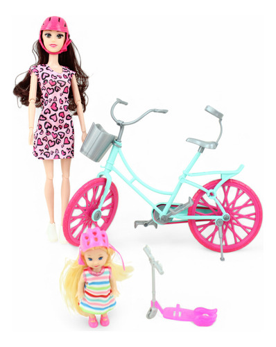 Set Muñeca Camila Con Bicicleta Y Scooter Accesorios Niñas