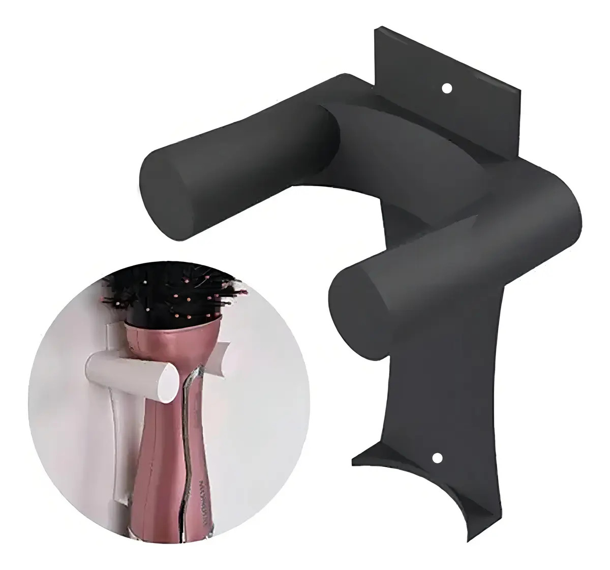 Suporte Para Escova Secadora Protetor De Cerdas Salão Beleza Cor Preto