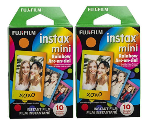 Kit Fujifilm Cartucho Fuji Instax Mini Rainbow 20 Hojas