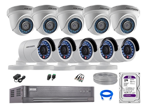 Cámaras Seguridad Kit 10 Hd 720p + Disco 1tb Vigilancia P2p