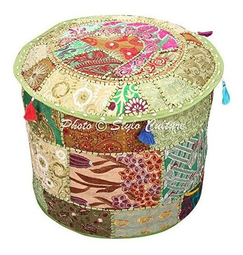 Tnico Bohemio Patchwork Puf Cubierta Cubierta De Patchwork B